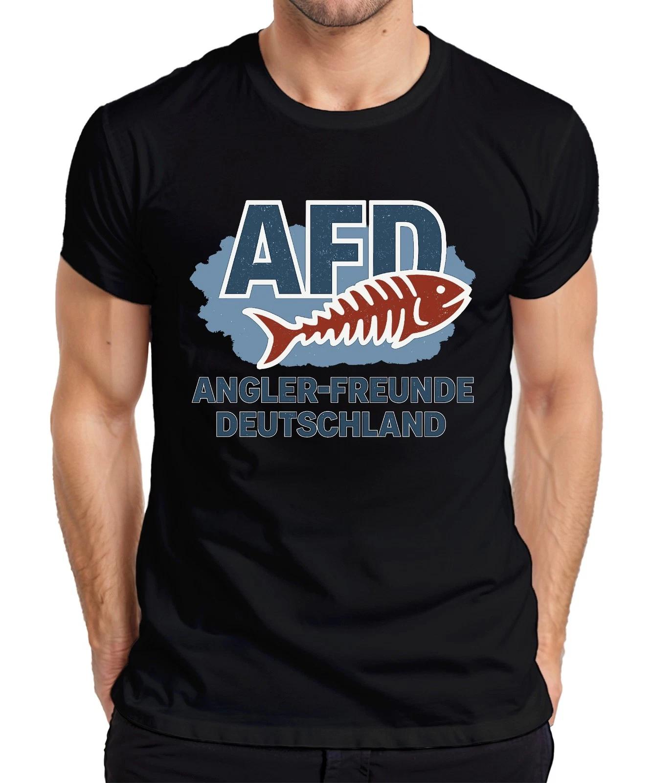 AFD Anglerfreunde Germany Fishing Fishing Gift Fish Mens T-Shirt- 4XL