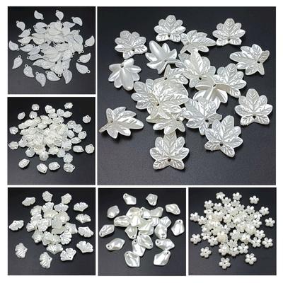 Handgefertigter Schmuck Zubehör Mode Armband Blumenhalter Perlen DIY Blume Blätterhalter Imitationsperle 50/100 Stück ABS Halskettenherstellungsmaterialien
