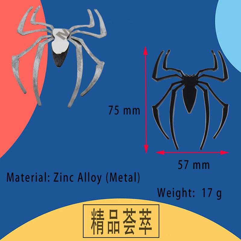 3D Car Styling Spider Shape for Motorcycle Car Fender Side Trunk Nameplate Decal Emblem Badge Sticker
