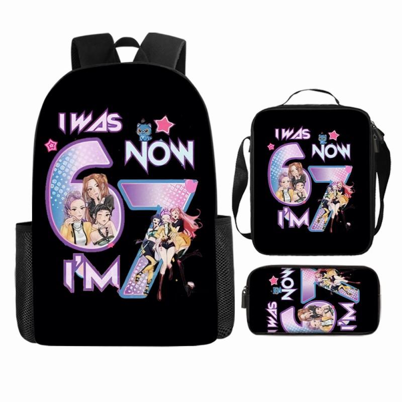 Cartoon Brainrot-Themed Backpack Crossbody Bag Pencil Case School Kids Ages 10-12