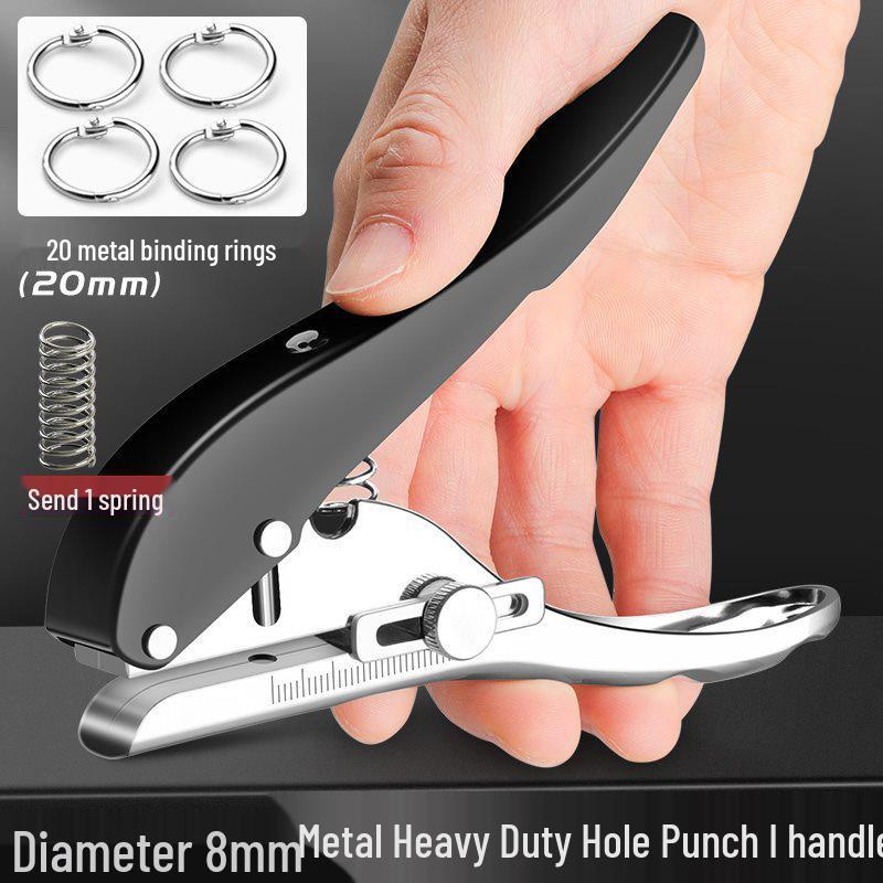 Heavy-Duty Round Hole Puncher for Thick PVC and Binder Paper