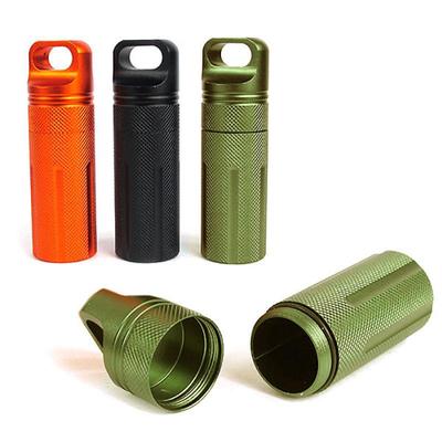Contenedor Llavero Botella de Medicina Impermeable Compacta de Aluminio