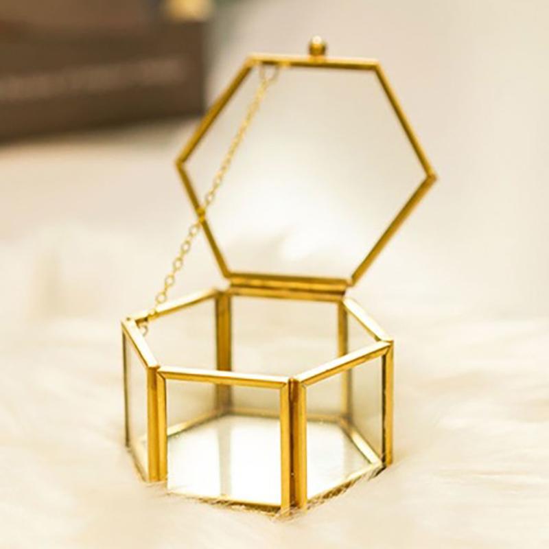 Ringbox Elegant Transparentes Glas Kompakt Schmuckhalter für Hochzeit Verlobung Party Gebrauch
