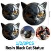 1/2/3PCS Halloween Tabletop Cat Statue Resin Unique Cat Figure Elegant Home Decor Black Cat Sculpture for Cat Lovers Women Men