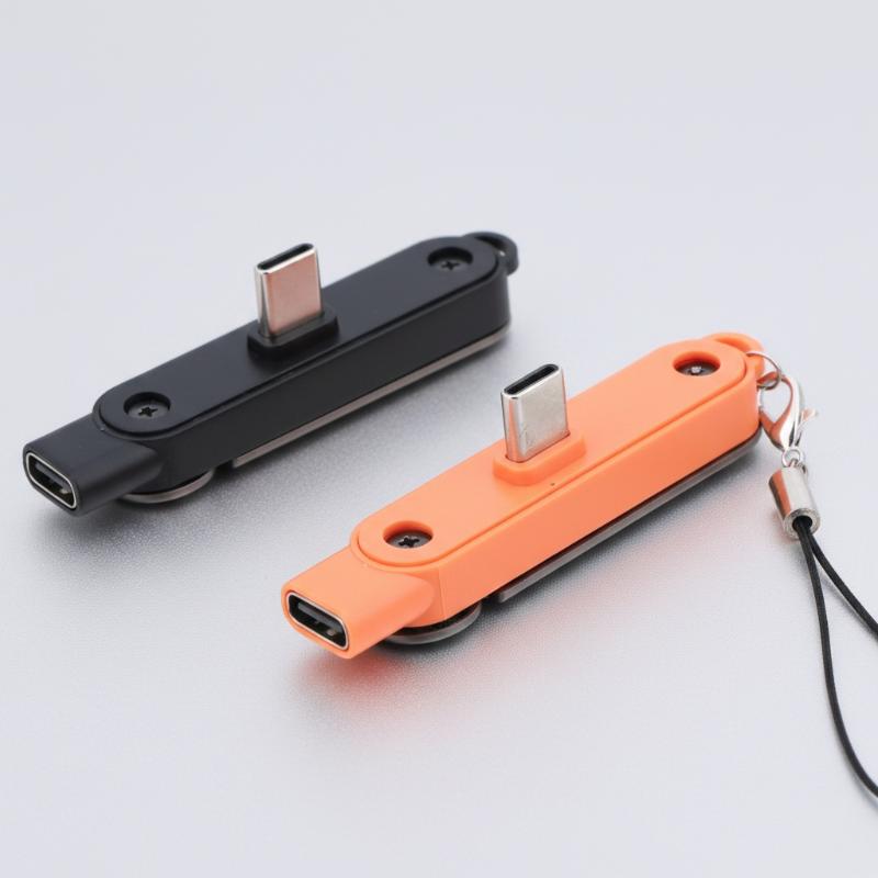 240W Type C To Type C 2-in-1 Fast Charging Data Adapter With Phone Stand Function Foldable Phone Charging Bracket Adapter