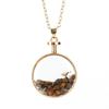 Colorful Natural Gravel Wishing Bottle Round Glass Phase Box Drift Bottle Pendant Necklace N576