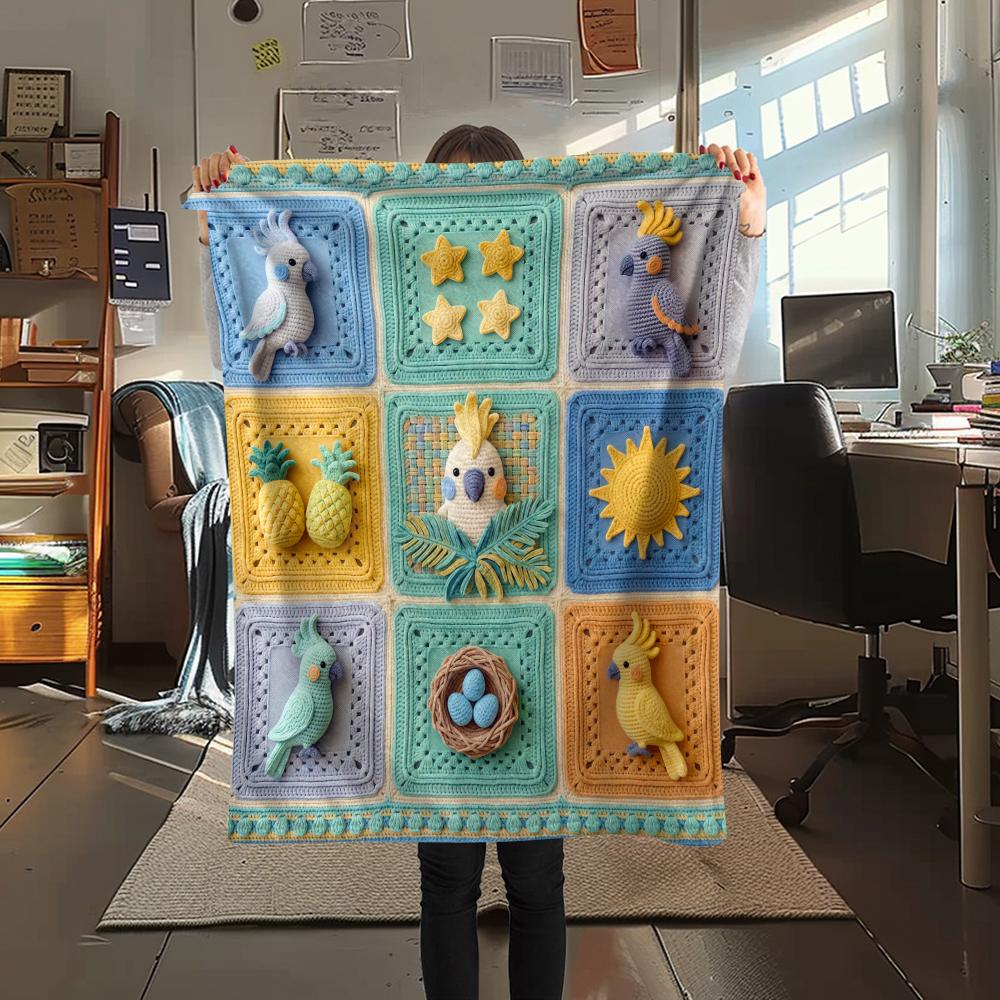 

Knitted animal raccoon Print Flannel Blanket High quality Comfortable for All Seasons Home Decor Warmth and Comfort Perfect for Christmas Gifts 80cm x 120cm