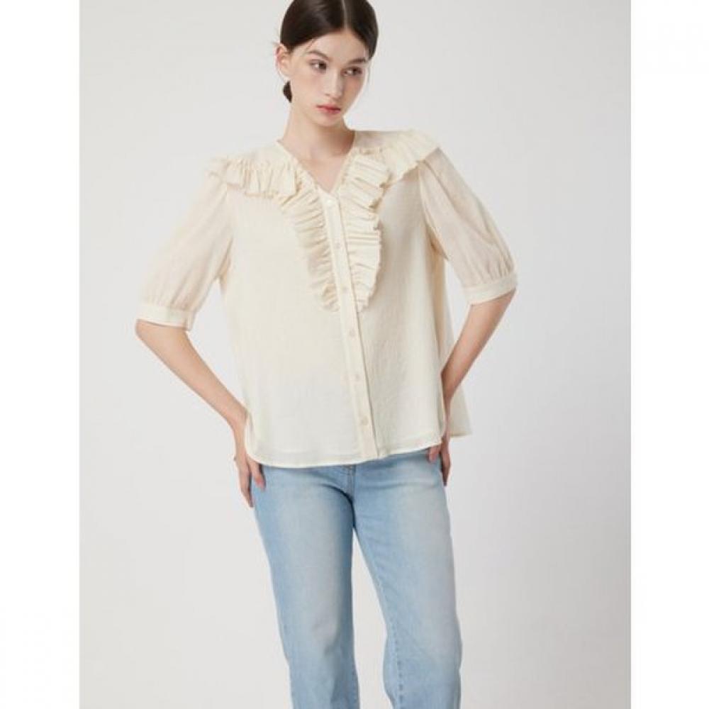 Cc Collect. Sheer Frill Shirt Blouse C262msc133