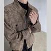 Men's Retro Houndstooth Harrington Jacket - Spring/Autumn, Versatile Stand-Up Collar
