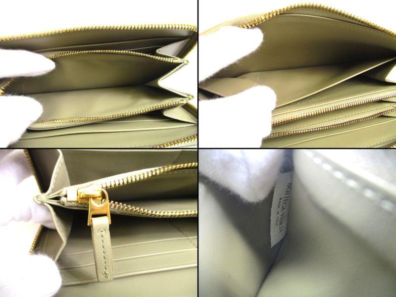 Authentic BOTTEGA VENETA Intrecciato Olive Geen Leather Round Zip Wallet Purse #a197  Refurbished