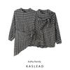 Kaslead New Women Clothes Western Style Fashion Checkered Multi-Functional Headscarf Shirts 8800240809