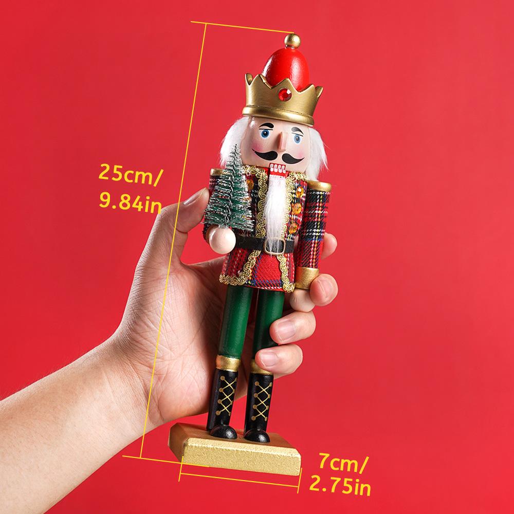 25CM Świąteczny Dziadek do Orzechów Szkocki żołnierz w paski Ręcznie robiona Dekoracja Świąteczna Noworoczna Dekoracja na Imprezę Świąteczną Prezent