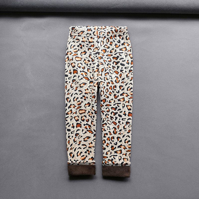 

Осень Зима Принт Цветы Плотные Теплые Детские Малышовые Детские Леггинсы Детские Штаны 90