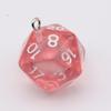 20-Sided Colored Transparent Acrylic Dice Pendant Keychain for DIY Jewelry
