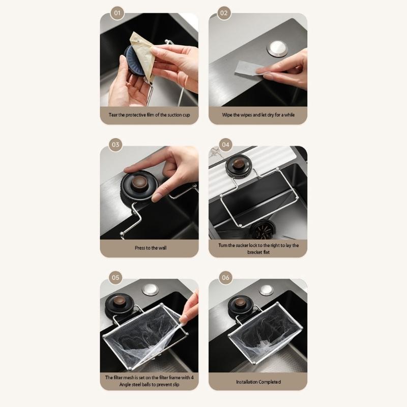 Kitchen Sink Filter With Suction Cup Design And Reinforced Mesh Efficient Food Residues Catcher Vegetable Draining Use