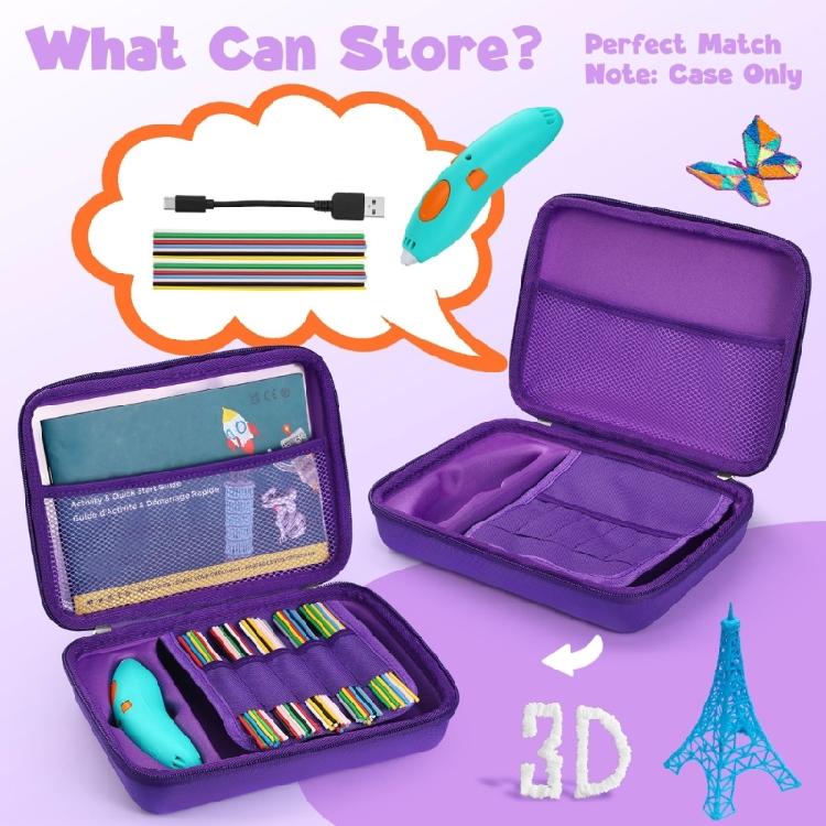 Multifunctional 3D Pen Accessories Case With Impact Resistant Shell And Quick Clean Surfaces For Home Classroom Use