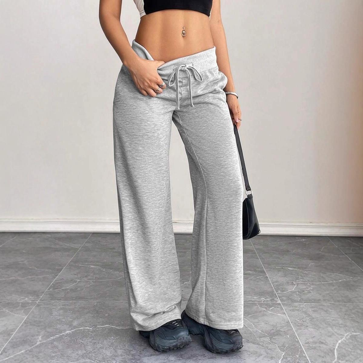 Women S Loose Fit Wide Leg Casual Sports Pants XS
