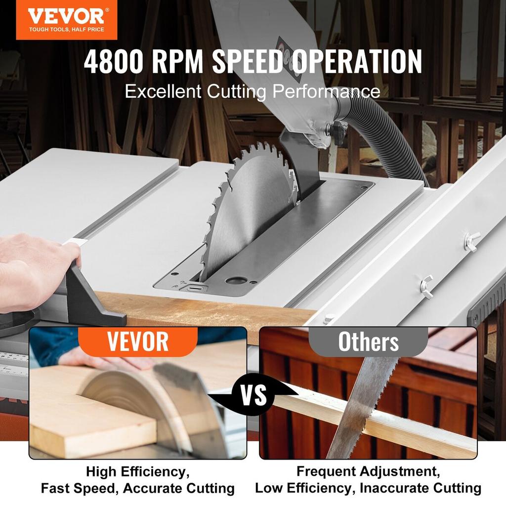 10" Table Saw w/ Stand Electric Cutting Machine 4800RPM 25-in Rip Capacity