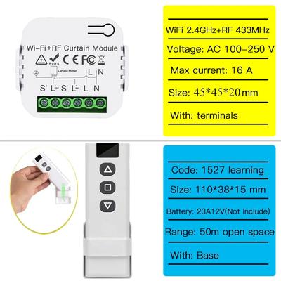 Tuya Smart WiFi Curtain Roller Shutter Switch Module Blinds Motor 433MHz APP Remote Control Alexa Google Home Voice Control