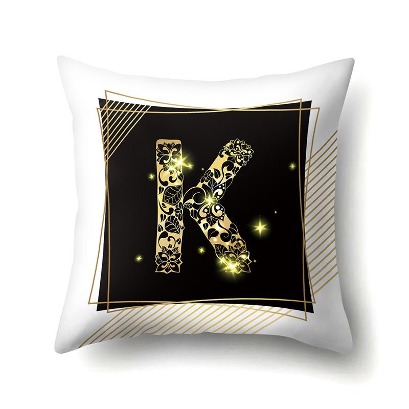 Polyester Pillowcase 26 English Letters Sofa Pillow Bedside Cushion Car Lumbar Cushion Office