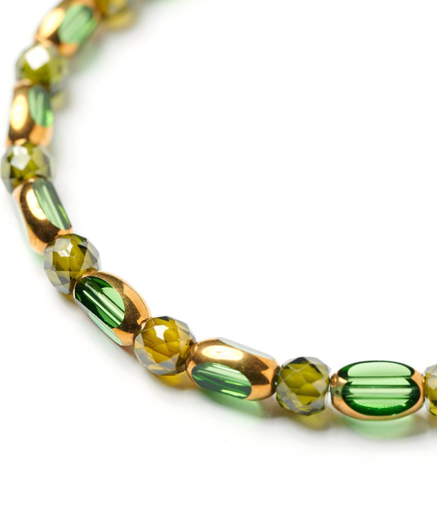 Polalita Green Gold Mix Stone Bracelet (Plt-Br-056_Gn)