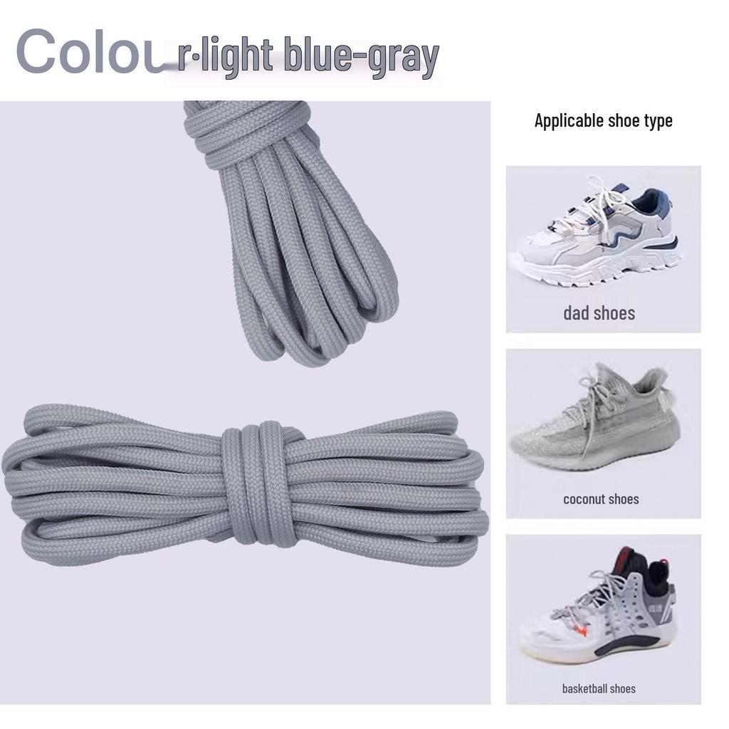 Unisex Martin Boots Shoelaces: Round, Thick Style In Grey, Black, or White for Casual and Dad Shoes.