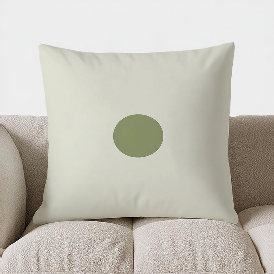 Home Decor Minimalist Green Circle Pattern Throw Pillow Pattern Cushion Cover Suitable For Sofa Bedroom Car Pillow Cover