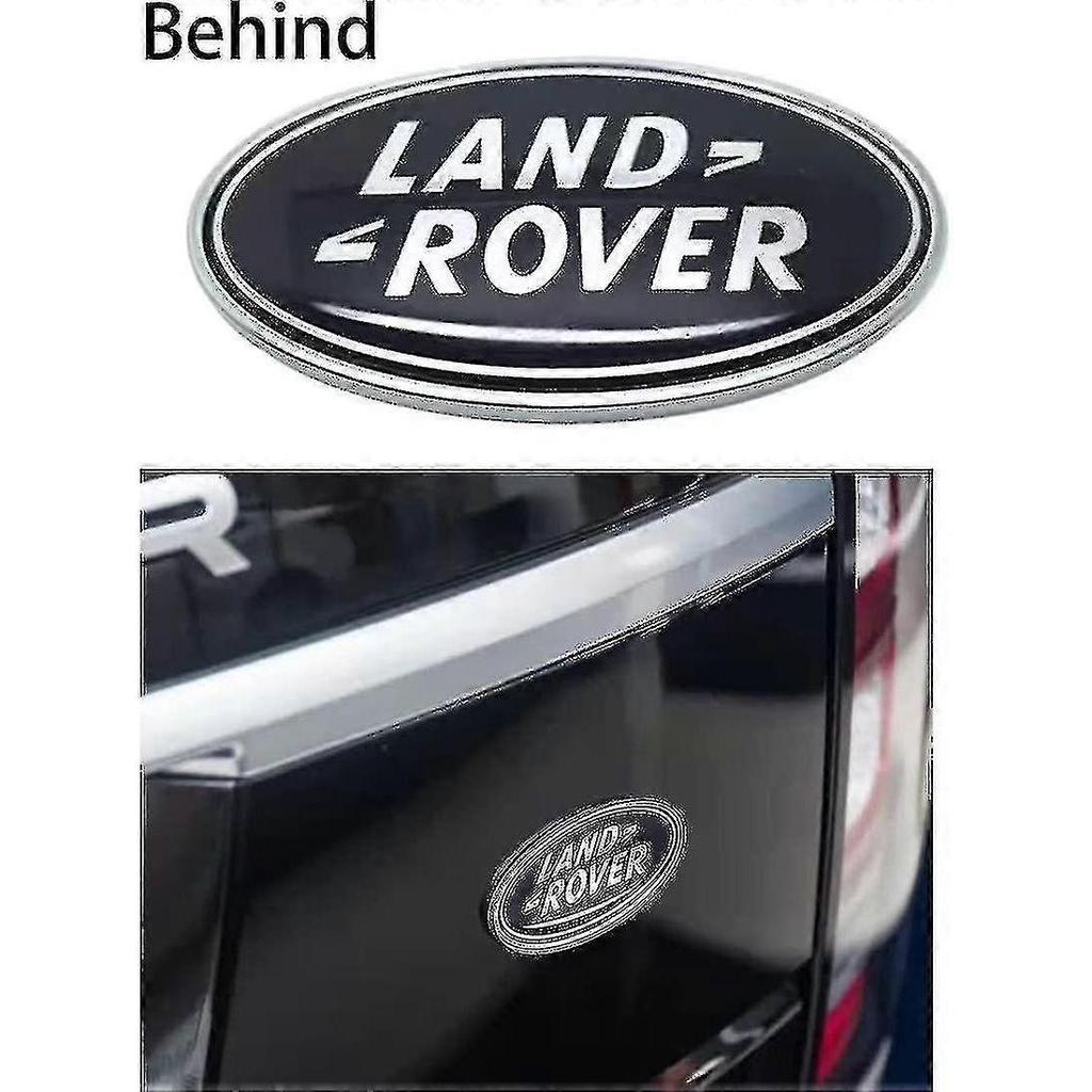 2pcs Fits Land Rover Grille Badge Tailgate Oval Badge Sticker, Fit Land Rover Range Rover Badge Nameplate (black)