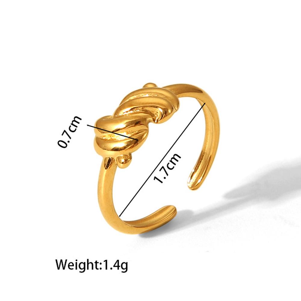 Yori New Stainless Steel Jewelry Minimalist Metal Golden 18 K PVD Plated Opening Ring for Women Waterproof Metal Jewelry