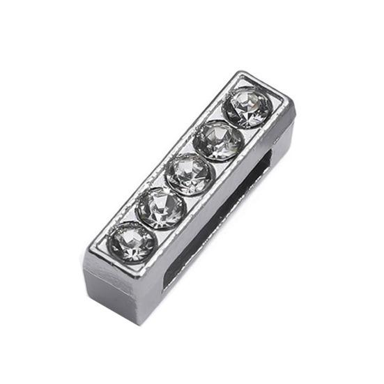 Rhinestone Letter Beads Alloy A To Z Charms Slide Letter Charms Small Spacer Beads for DIY Jewelry Making Keychain Cell Phone Chain Bracelet Craft