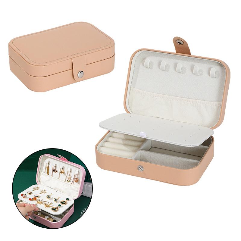 

Travel Jewelry Box, Pu Leather Small Jewelry Organizer For Women Girls, Portable Mini Travel Case Display Storage Holder Boxes