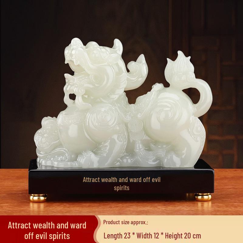 Украшение Пиксиу из Искусственного Нефрита для Дома, Офиса или Магазина