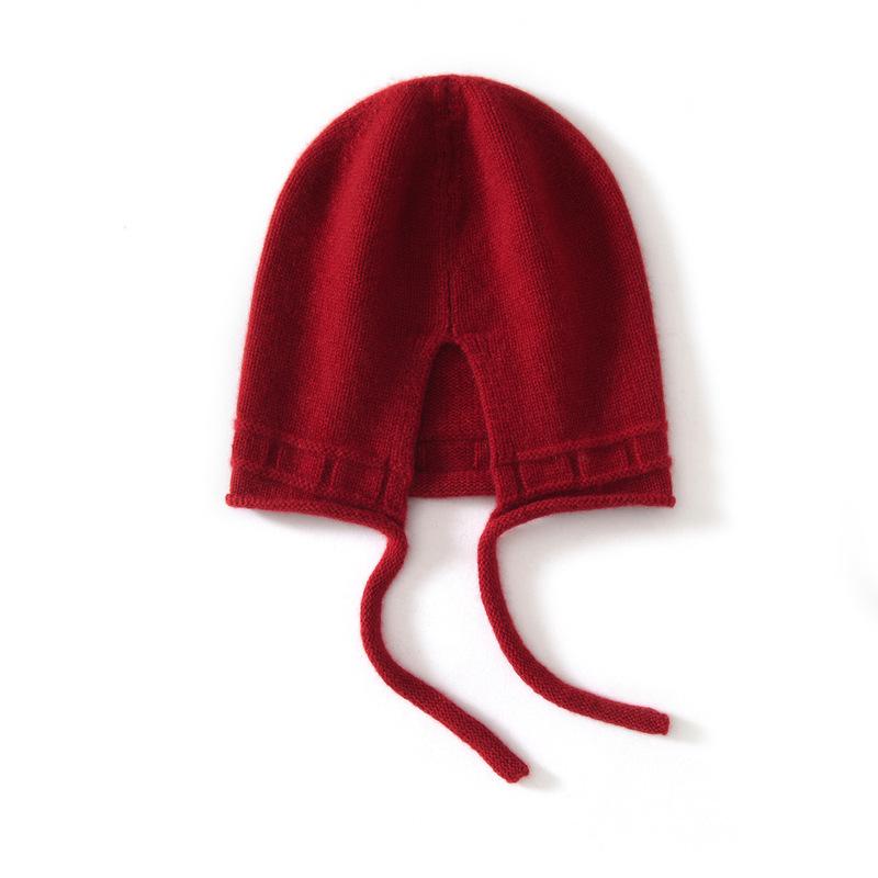 Autumn and winter new fashion personalized cashmere hat women's new lace-up hemming casual age-reducing ear protector ponytail hat