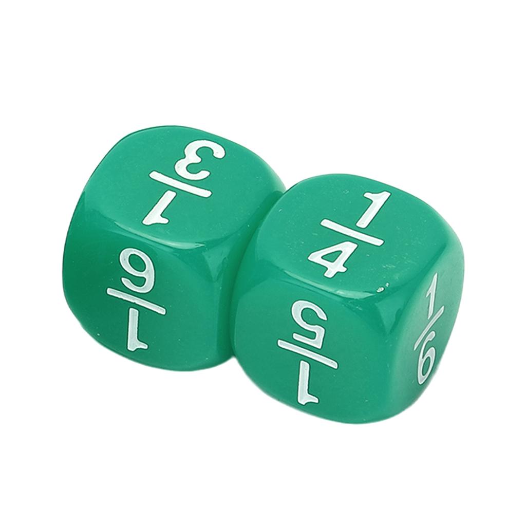20Pcs Fraction Dice Class Set Plastic 6 Sided Multi Faceted Table Game Accessories for Kids Math Practice