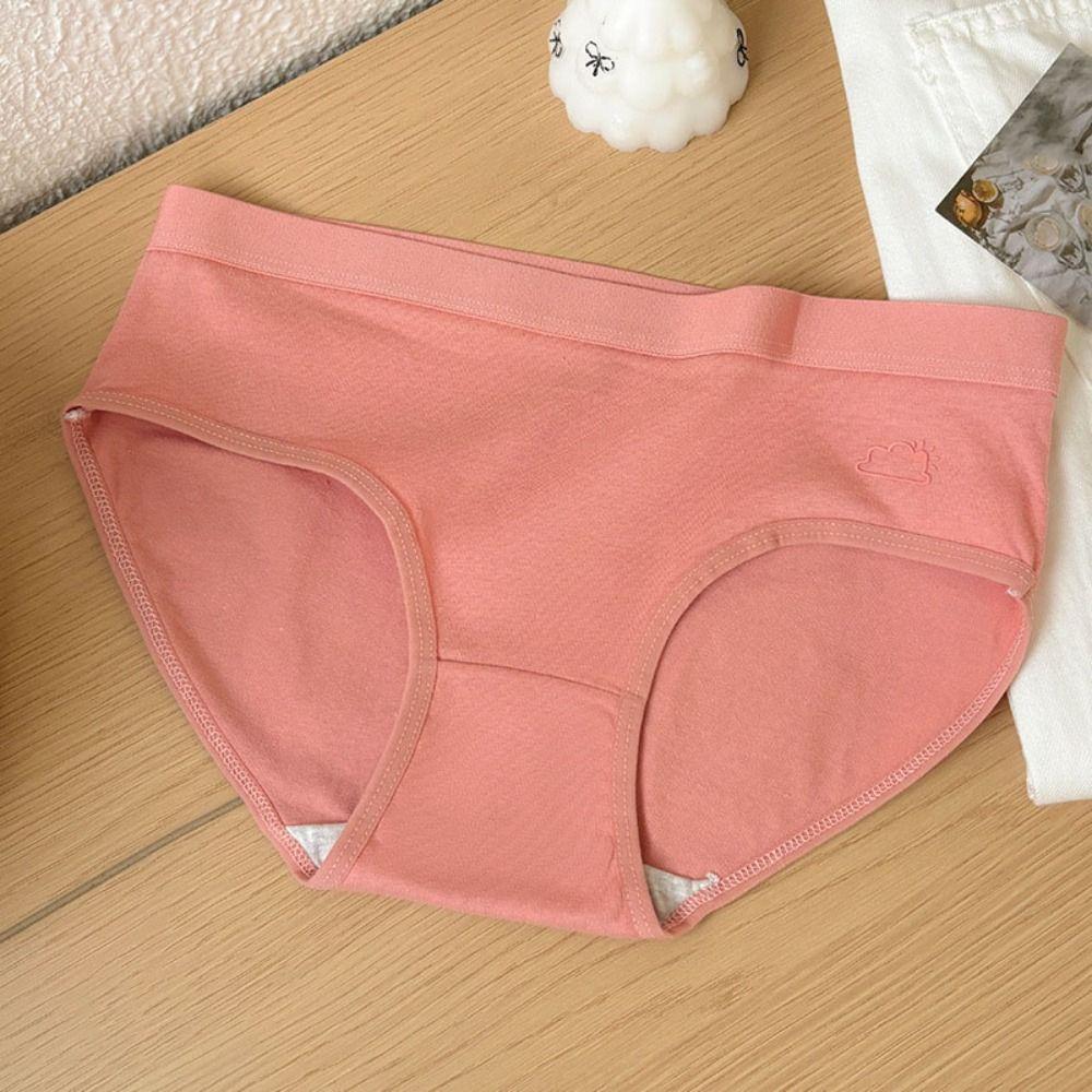5Pcs Mid Waist Seamless Briefs Weather Pattern Underwear for Women Sweet Solid Color Panties  Lady