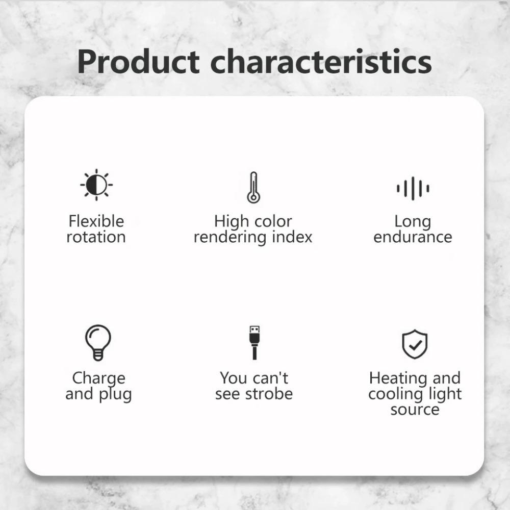 Eye Protection Reading Light Rechargeable Clip Desk Light Clip on Book Light  Night Light