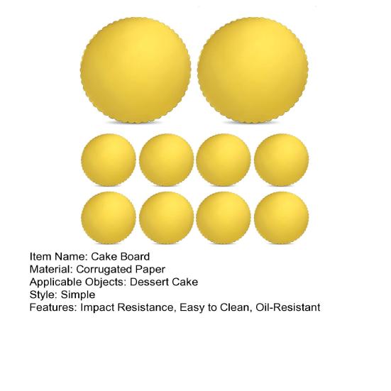 10Pcs Gold Cake Boards Round Scalloped Edges Greaseproof Cake Board Food Grade Cardboard Circles for Wedding Birthday Parties