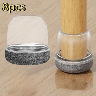 8pcs Non-slip Chair Leg Floor Protectors Wear-resistant Resilient Furniture Feet Pad Scratch-proof Thickened