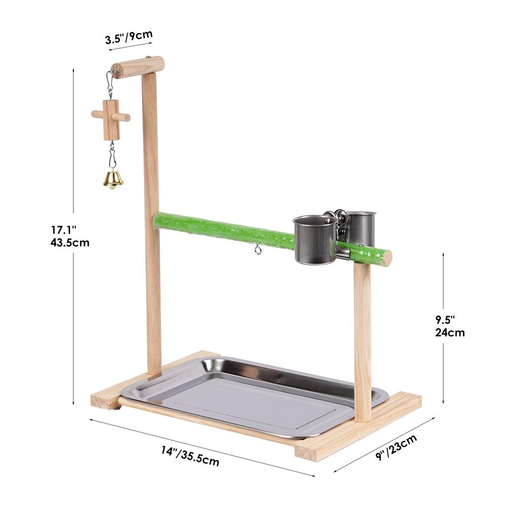 Solid Wooden Bird Toys Parrot Stand Parakeet Toy Playground Cage Perch Ladder Play Birds Swing Gym Cockatiel Hamsters Wooden
