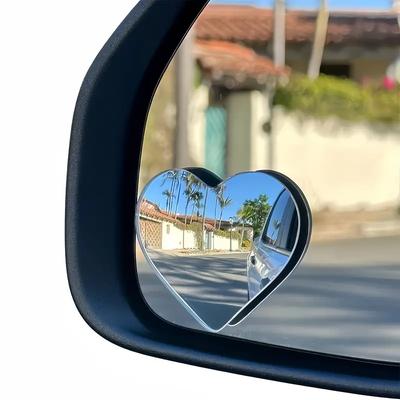 Espelho Retrovisor Sem Moldura Vidro em Forma de Leque Reversão Espelho Pequeno Redondo 360 Graus Refletor Auxiliar de Altíssima Definição Espelho para Ponto Cego de Carro