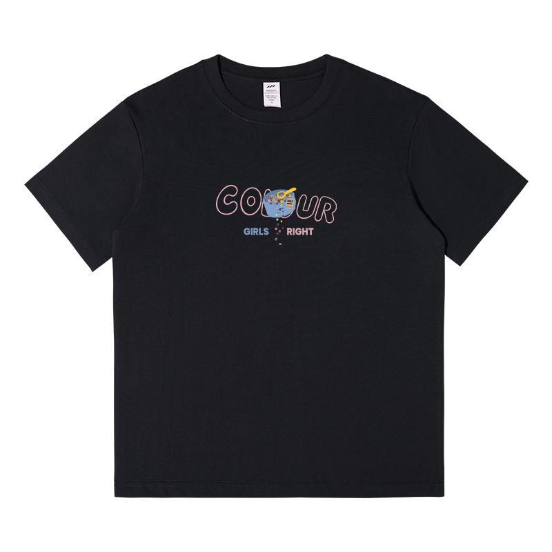 Short-sleeved Men's Summer Students Korean Version of The Casual Loose Round Neck Yankee Printing Wild Harajuku Wind Tops Trend Women