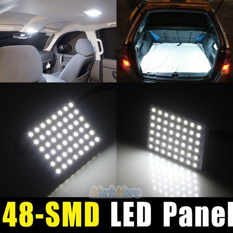 5 X Car Festoon T10 BA9S White LED 48SMD Panel Interior Dome Map Light Bulb Lamp Car Lights Car Styling