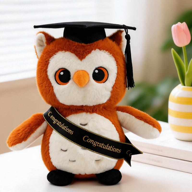 Graduation Wise Owl Plush Toy with Cap - Student Souvenir