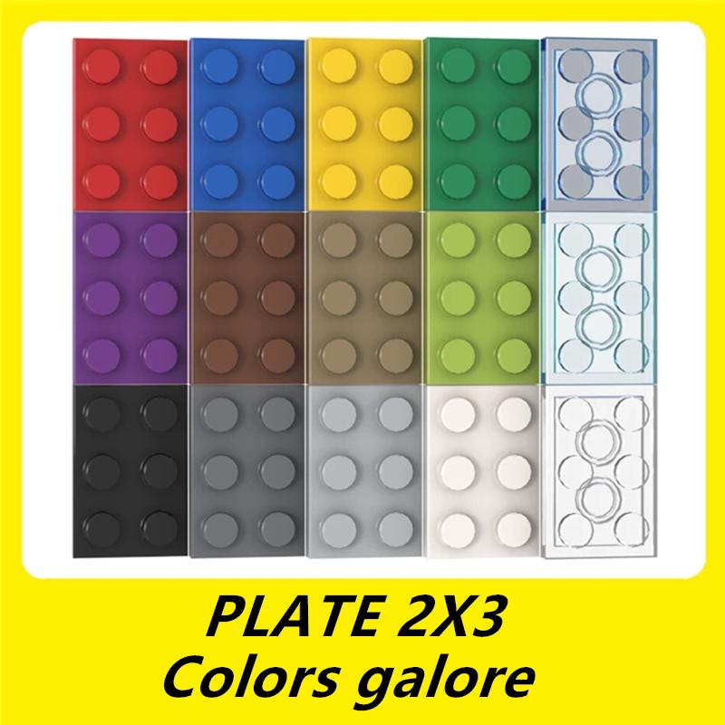 50PCS PLATE 2x3 DOTS Compatible with 3021 MOC Colors Galore Self-Locking Bricks Building Blocks Toys Accessories