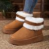Fashion 2025 Best Seller Women's Boots Fashion Slip-on Casual Casual Belt Buckle Plus Velvet Keep Warm Plus Size Comfortable Snow Boots