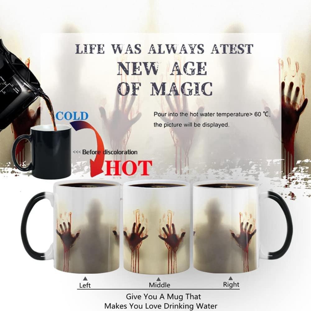 Creative Color Changing Novelty Halloween Decoration Tea Cup Drinkware Coffee Mug Milk Bottle