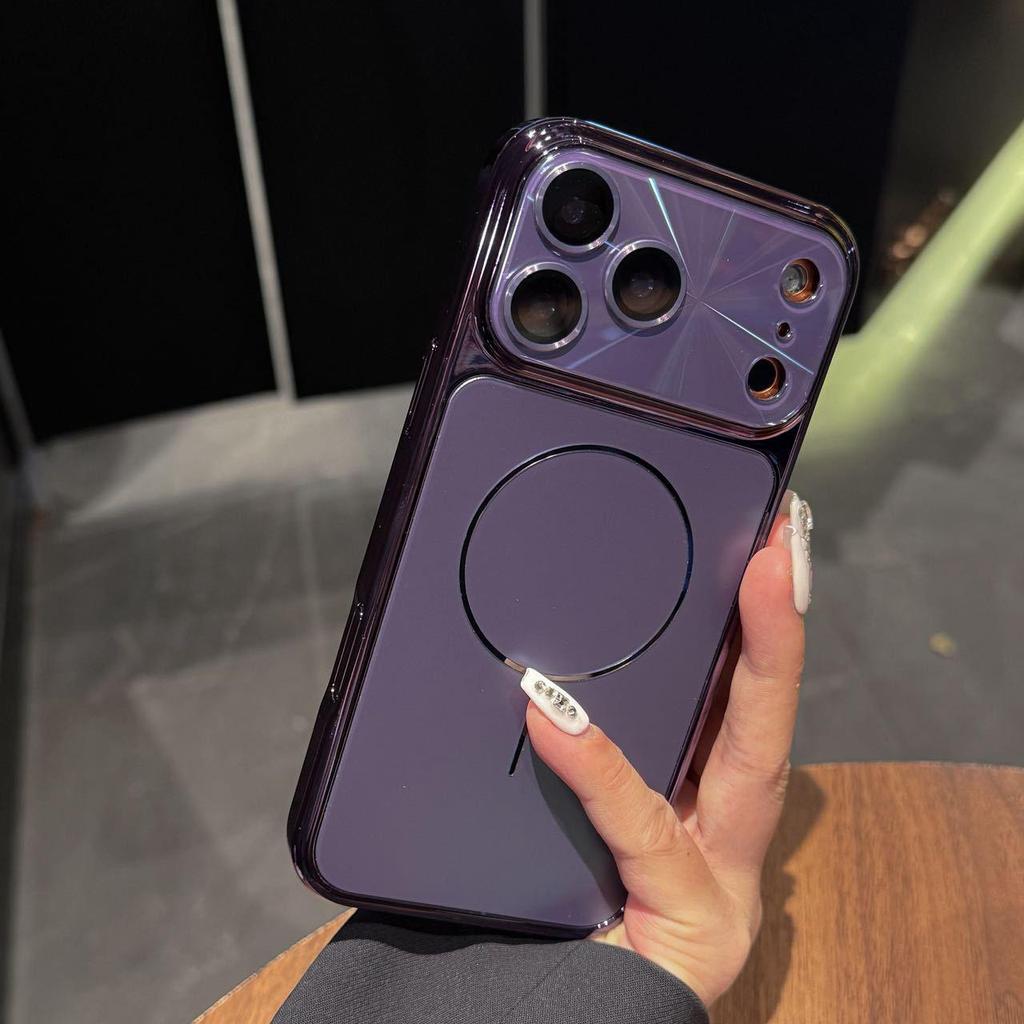iPhone 16/17 Pro Max Compatible Case with Magnetic CD Pattern & Full Coverage, 14 Buttons