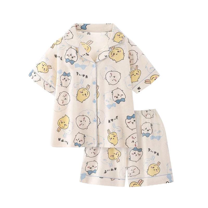 Jiikawa Wusachi Pajamas Women's Spring Summer Cotton Short Sleeve Student Loose Large Size Summer Small Hachi Loungewear