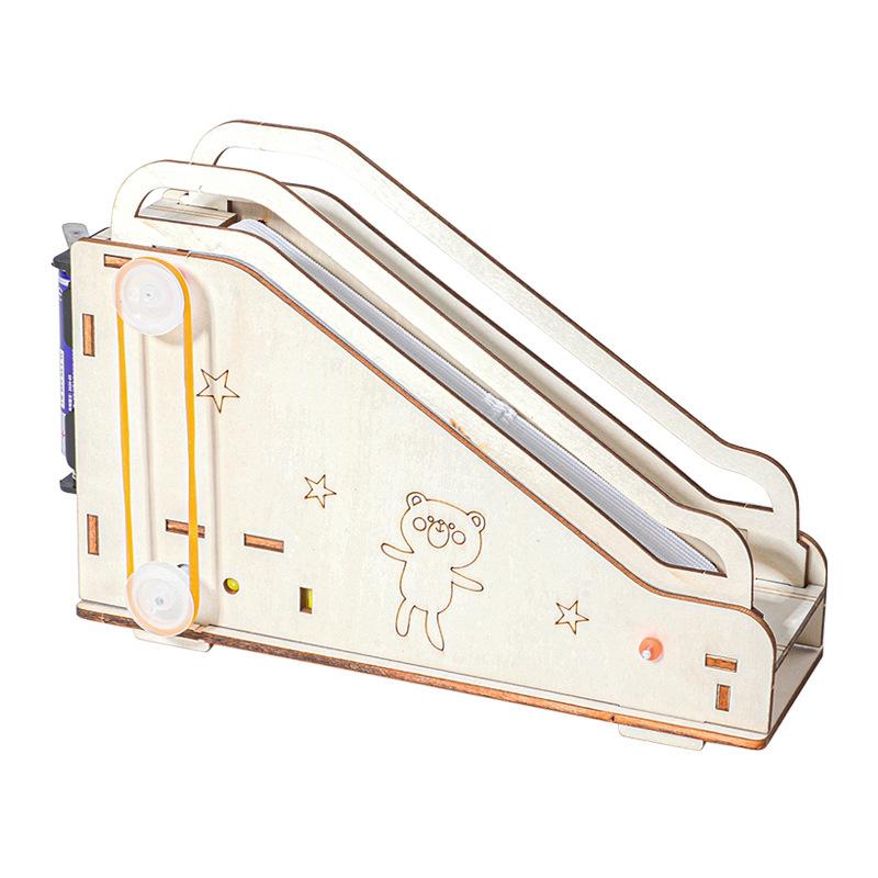 3D Mechanical Wooden Escalator Puzzle Toy DIY Assembling Model Kit HandsOn Educational Gift for Parent Child Interaction