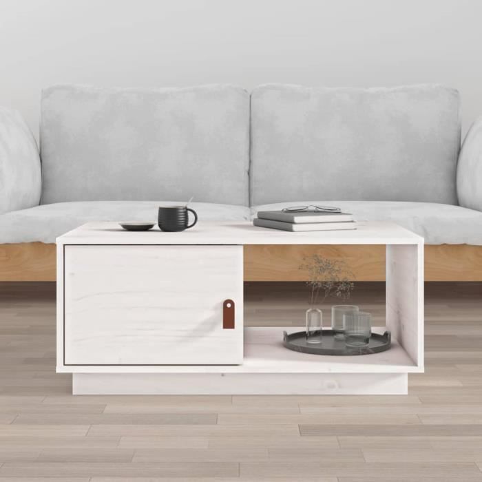 VidaXL Coffee Table White 80x50x35.5 Cm Solid Pine Wood 818261